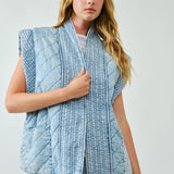 Fuji Quilted Denim Vest - Washed Denim