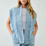 Fuji Quilted Denim Vest - Washed Denim
