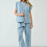 Fuji Quilted Denim Vest - Washed Denim