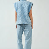 Fuji Quilted Denim Vest - Washed Denim