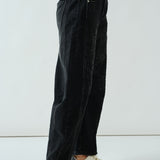 Floral Embroidered Barrel Leg Jeans - Faded Black - FINAL SALE