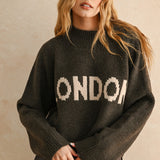 City Print Casual Sweater - London Brown