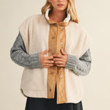 Harper Cozy Snap Vest - Ecru