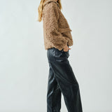 Ultra Soft Half Zip Teddy Jacket - Taupe