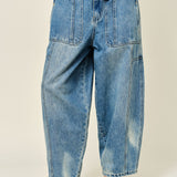 Silverton Drawstring Barrel Jeans - Medium Wash