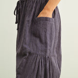 Quinn Loose Cotton Pinstripe Pants - Navy/Stone