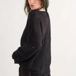 COZY Distressed Loose Pullover Sweater - alldeserved.com