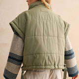 In The Bubble Puffer Vest - Olive