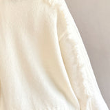Cozy Fringe Sweater - Cream