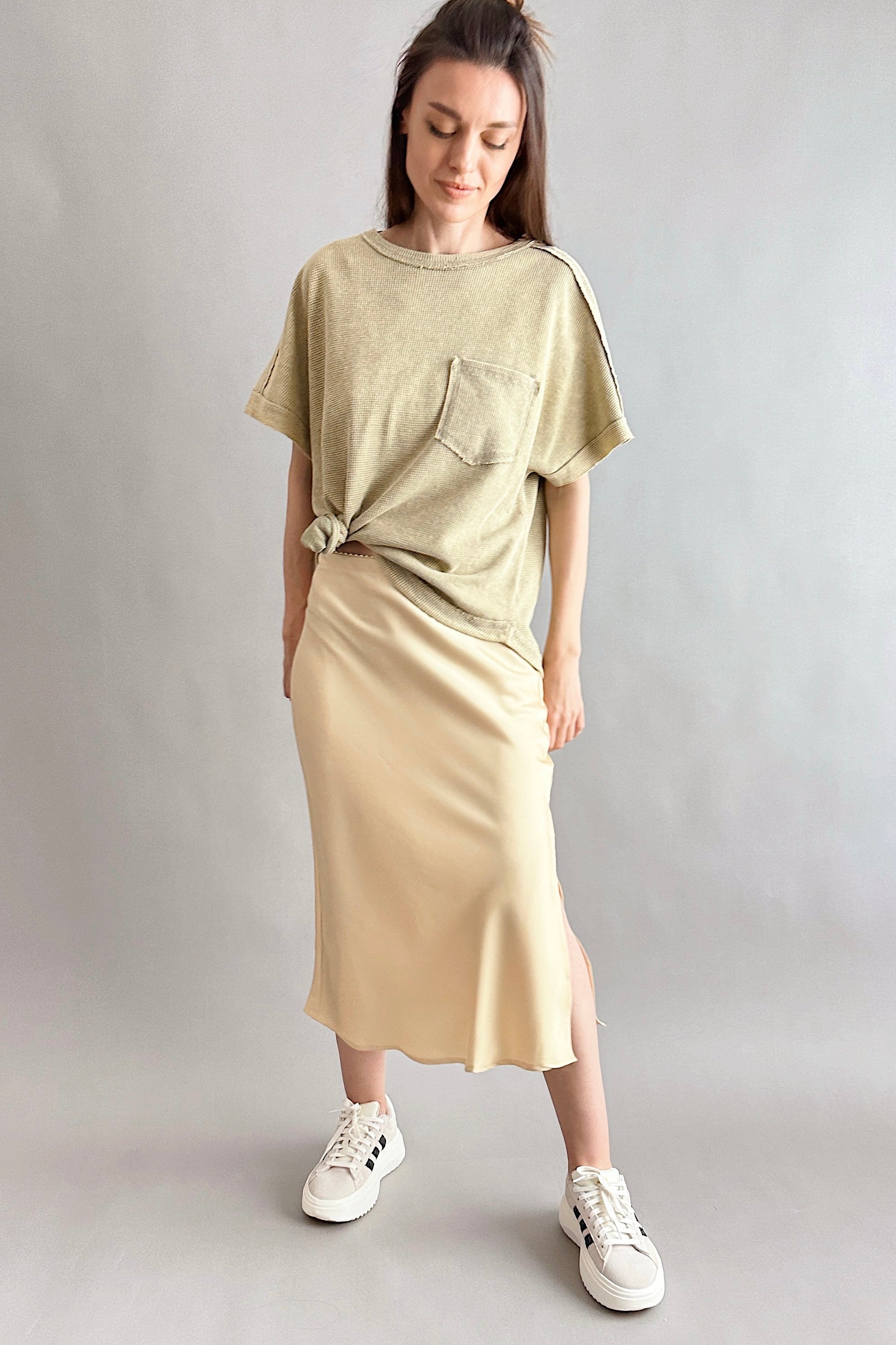 Main Street Satin Midi Skirt - alldeserved.com