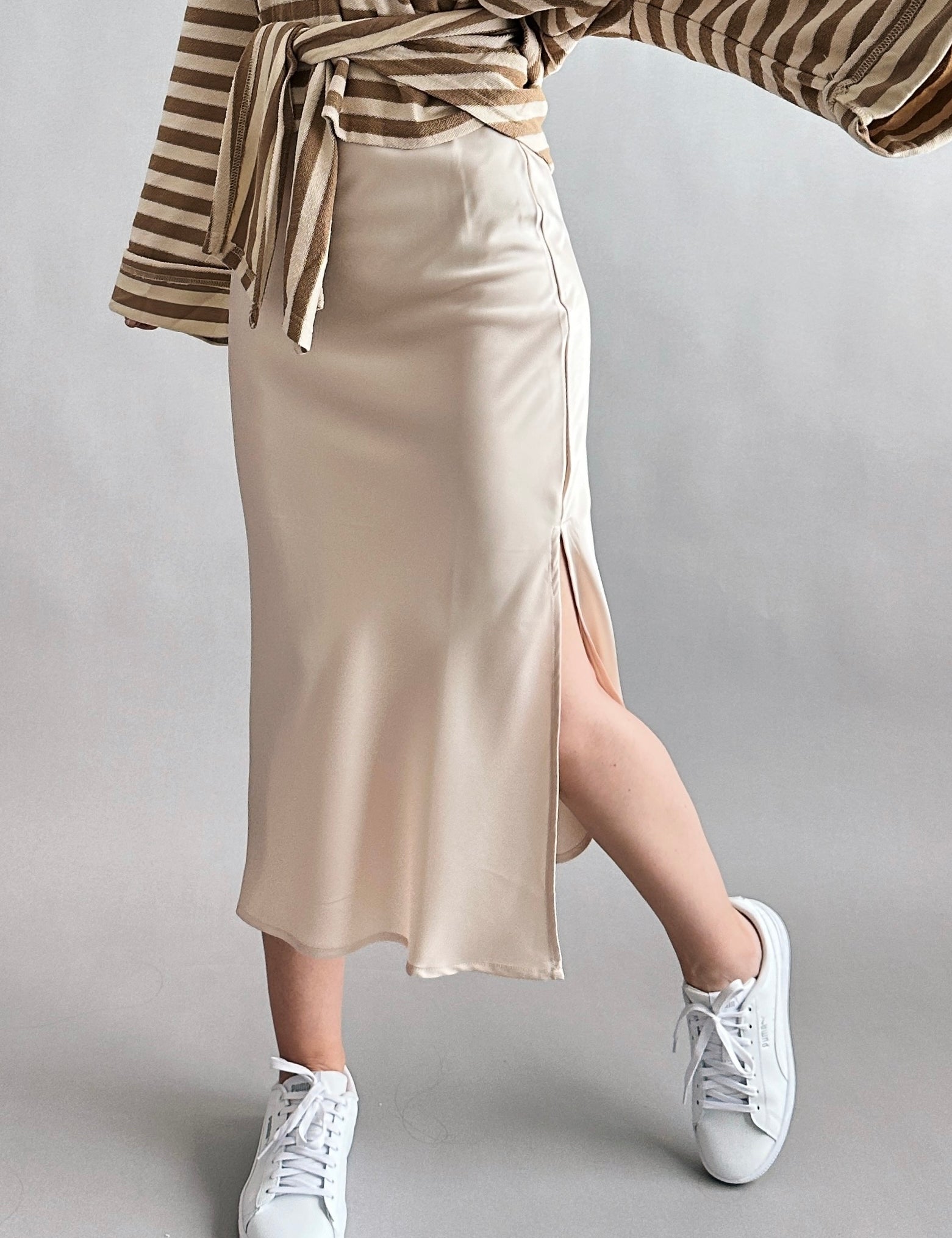 Main Street Satin Midi Skirt - alldeserved.com