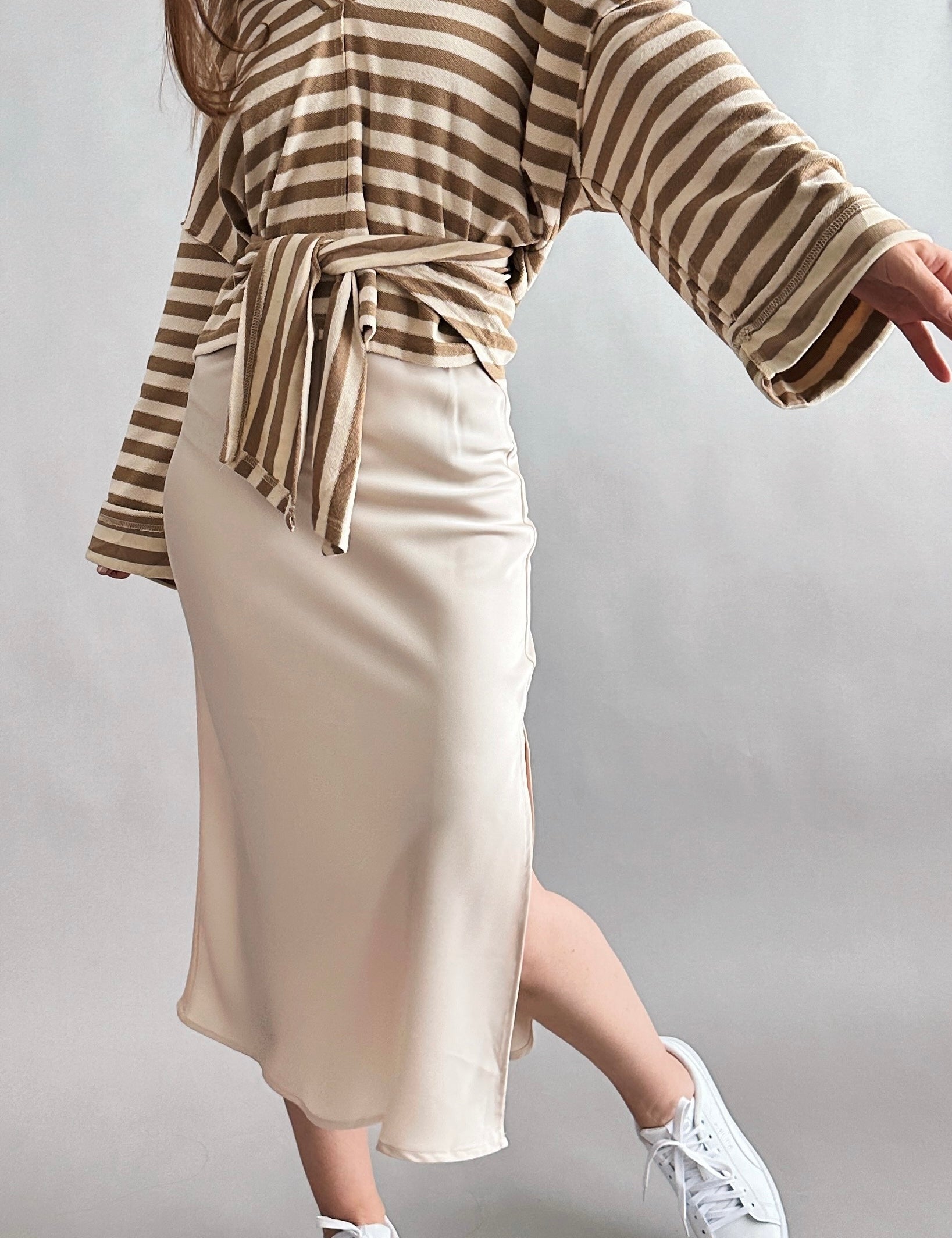 Main Street Satin Midi Skirt - alldeserved.com