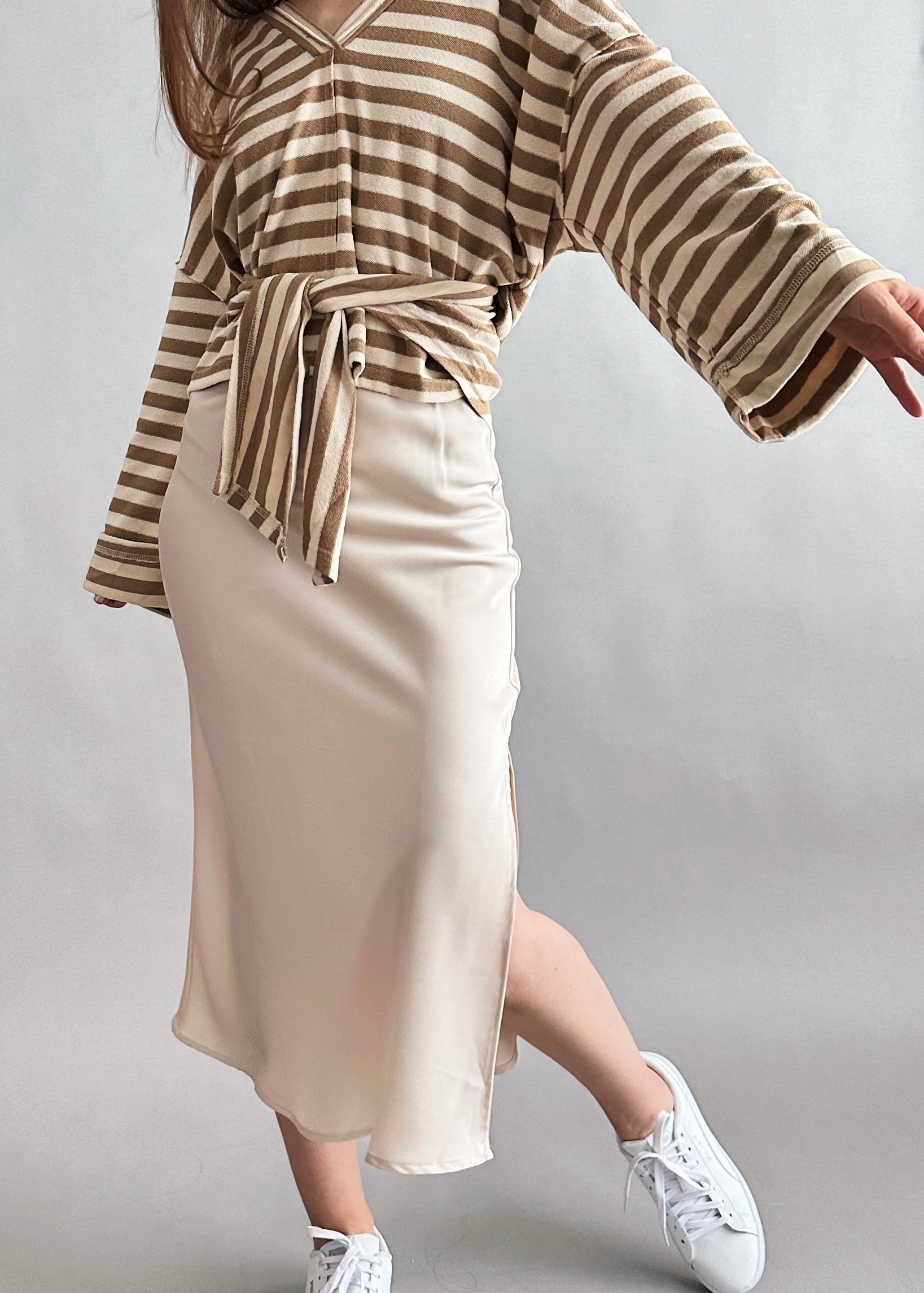 Main Street Satin Midi Skirt - alldeserved.com