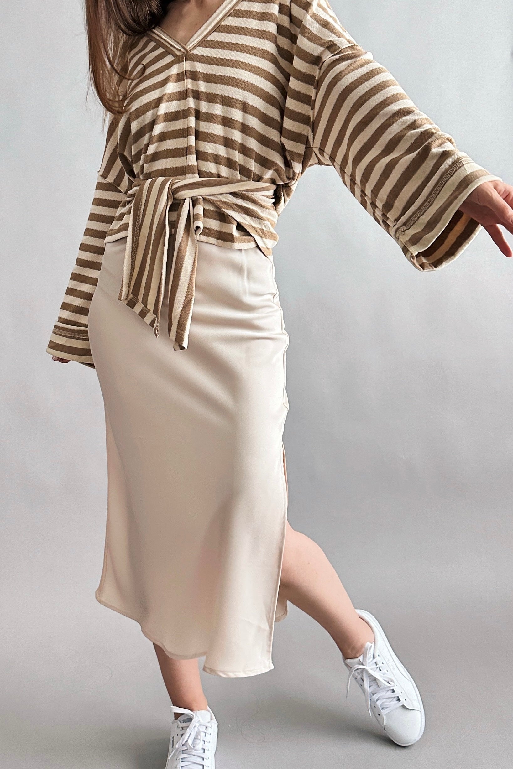 Main Street Satin Midi Skirt - alldeserved.com