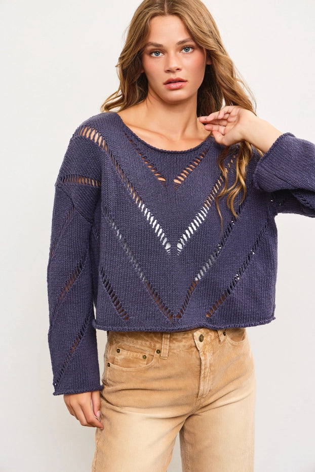 Frankie Mesh Cropped Sweater - alldeserved.com