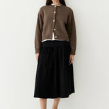 Hayes Crew Neck Button-Down Cardigan - Mocha