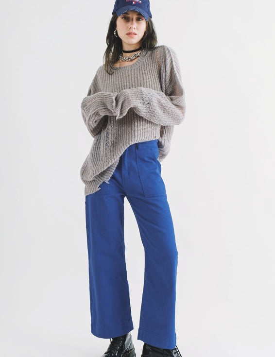 COZY Distressed Loose Pullover Sweater - alldeserved.com