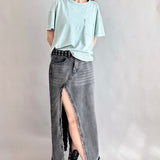 Madi Side Slit Denim Skirt - alldeserved.com