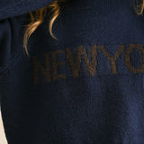 City Print Casual Sweater - New York Navy
