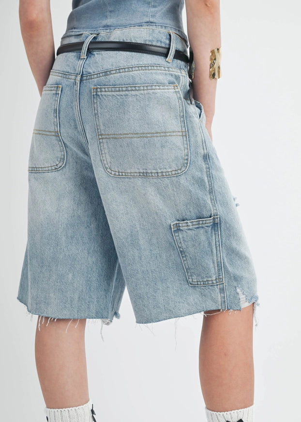 Cruisin Long Baggy Denim Shorts - alldeserved.com