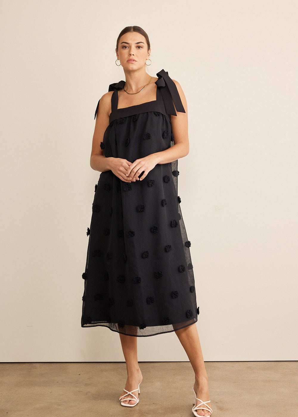 Arianna 3D Dot Midi Dress - alldeserved.com