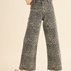 Leopard Print Wide Leg Denim Pants - alldeserved.com