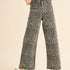 Leopard Print Wide Leg Denim Pants - alldeserved.com