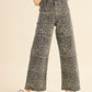 Leopard Print Wide Leg Denim Pants - alldeserved.com