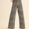 Leopard Print Wide Leg Denim Pants - alldeserved.com