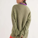 COZY Distressed Loose Pullover Sweater - alldeserved.com