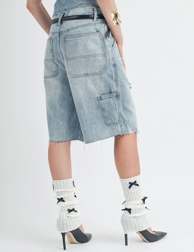Cruisin Long Baggy Denim Shorts - alldeserved.com