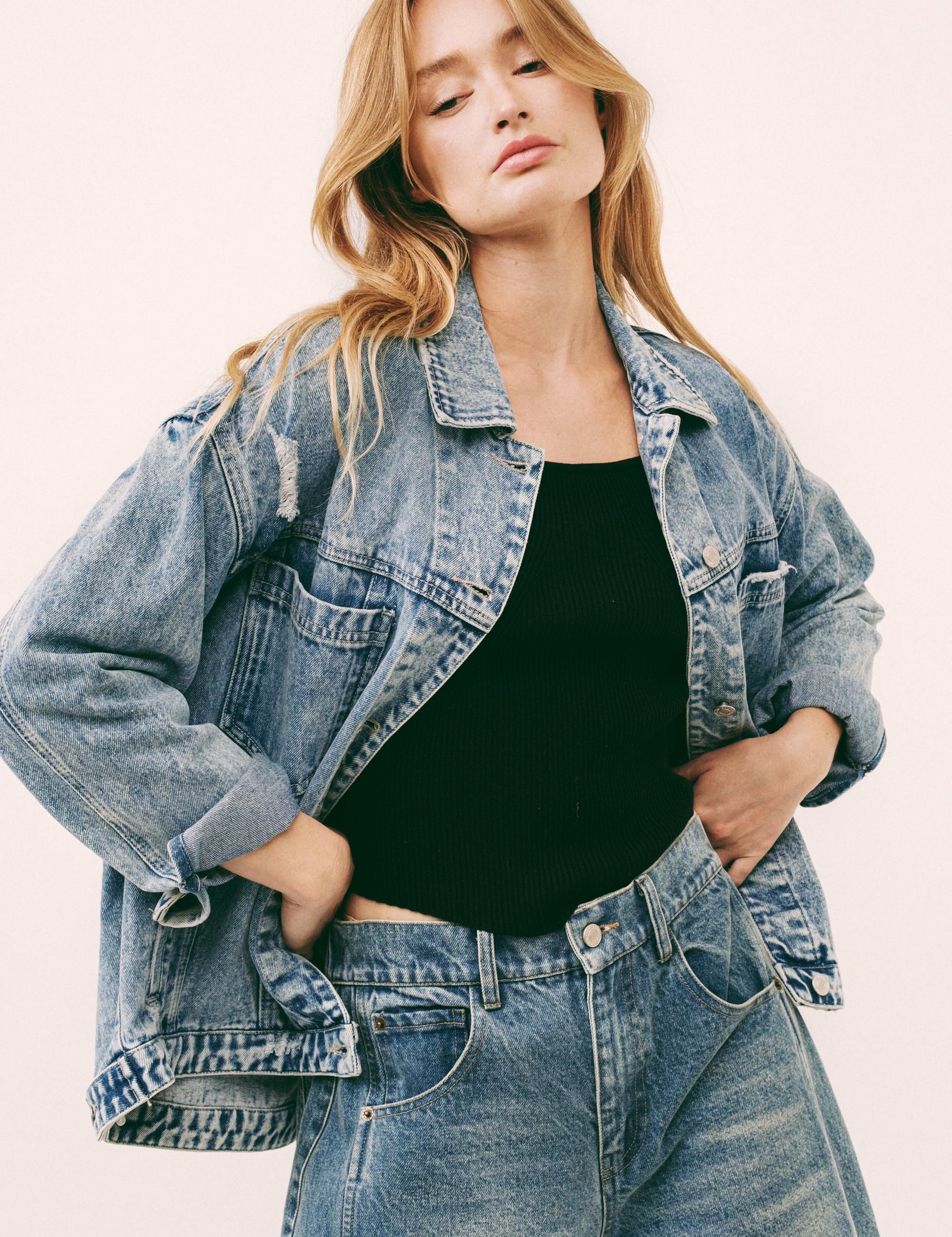 Porta Swing Oversized Denim Jacket - alldeserved.com