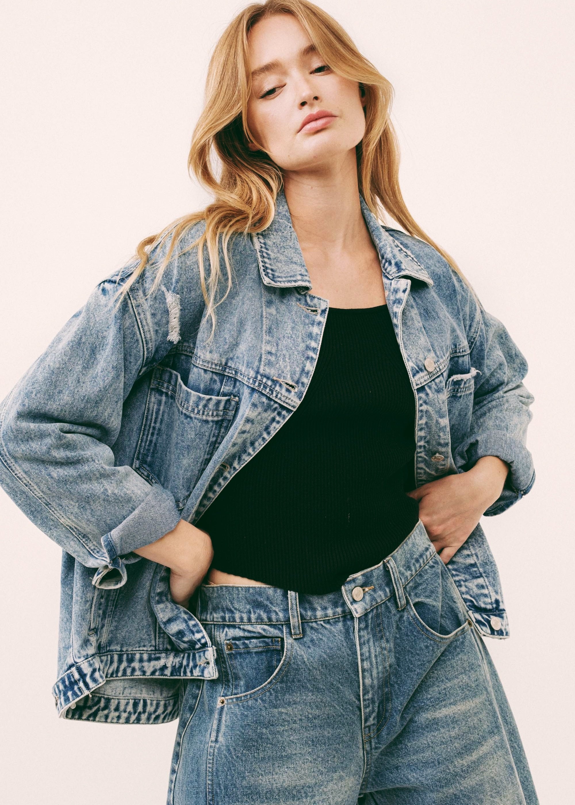 Porta Swing Oversized Denim Jacket - alldeserved.com