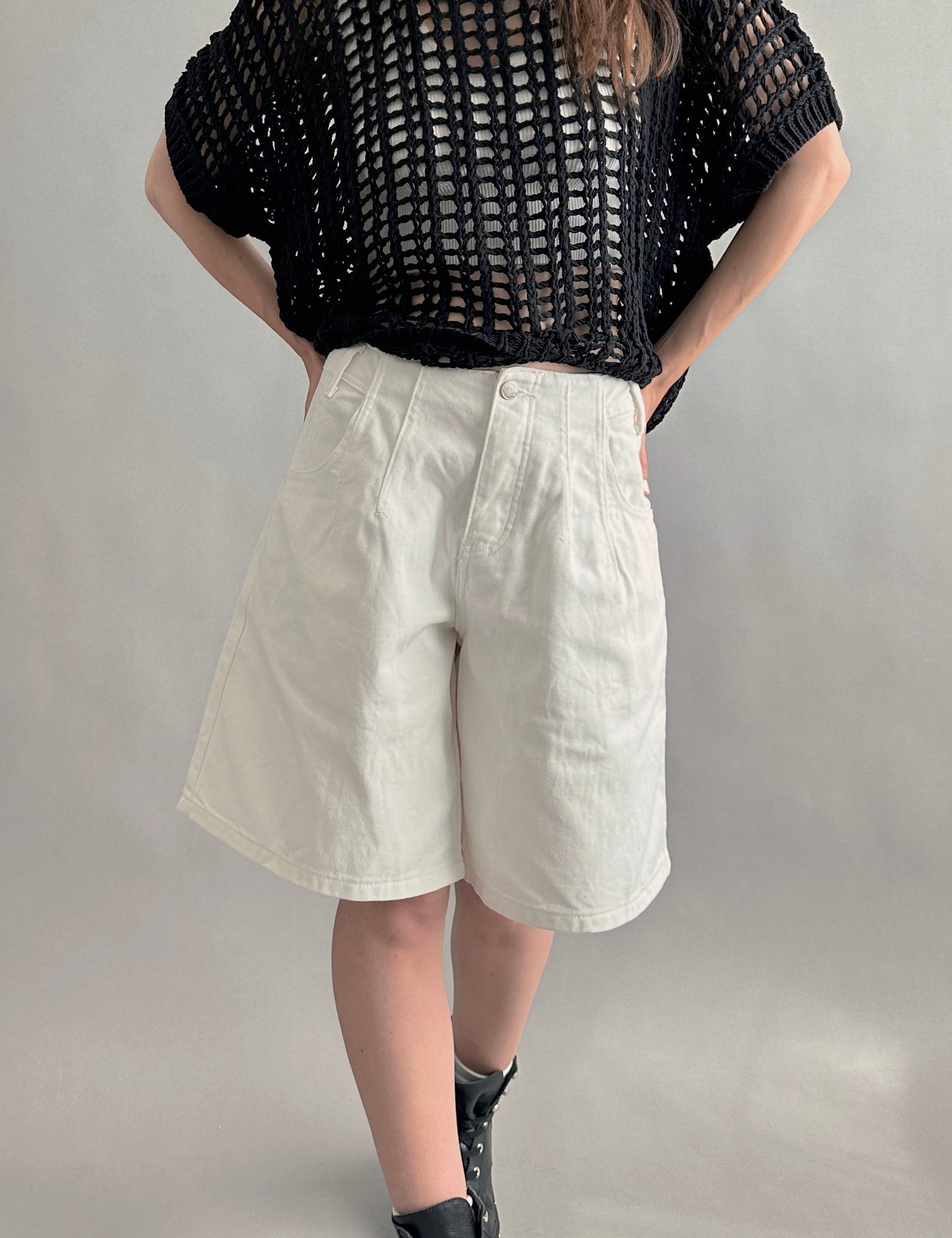 Donnie Wide-Leg Denim Bermuda Shorts - alldeserved.com