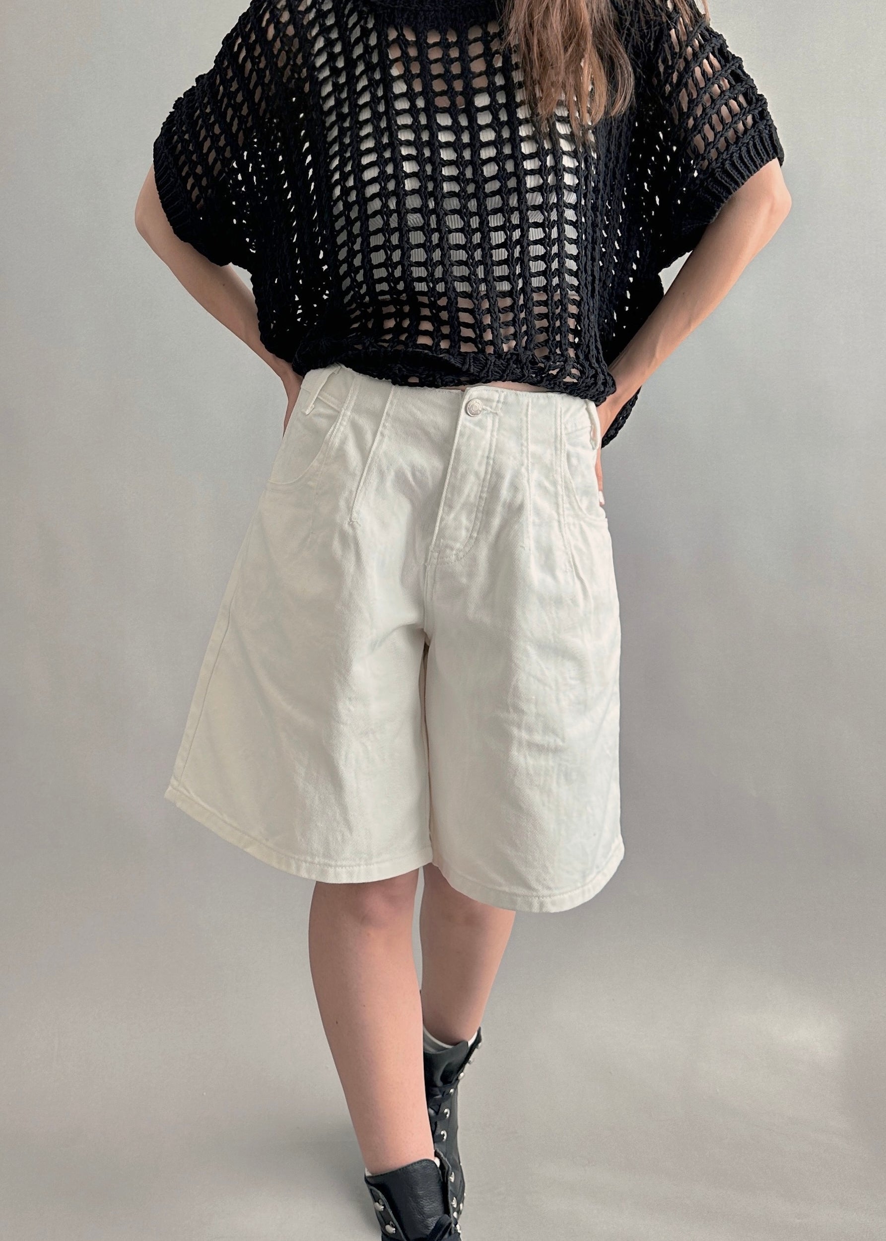 Donnie Wide-Leg Denim Bermuda Shorts - alldeserved.com