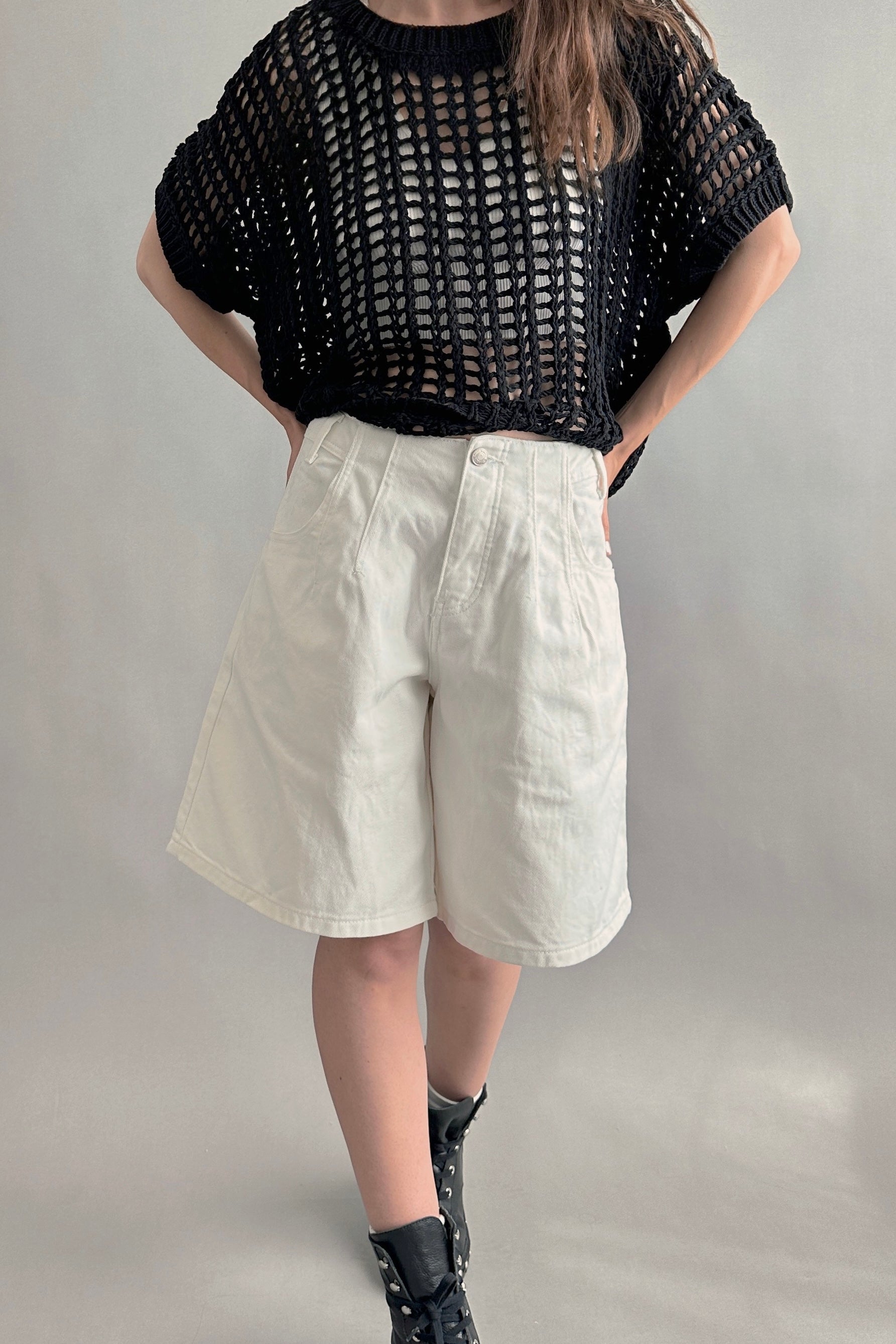 Donnie Wide-Leg Denim Bermuda Shorts - alldeserved.com