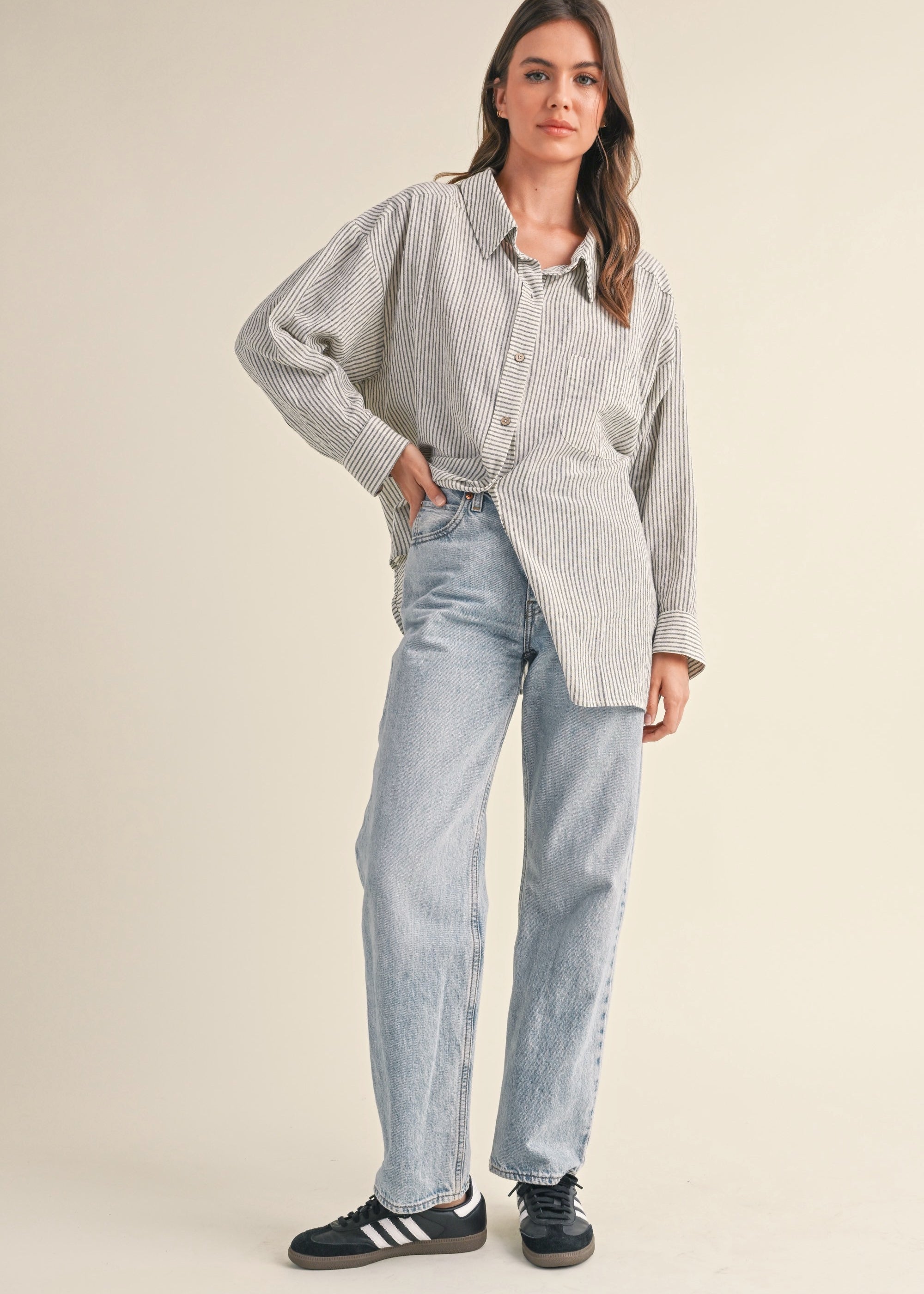 Sunday Stroll Striped Button-Up - alldeserved.com