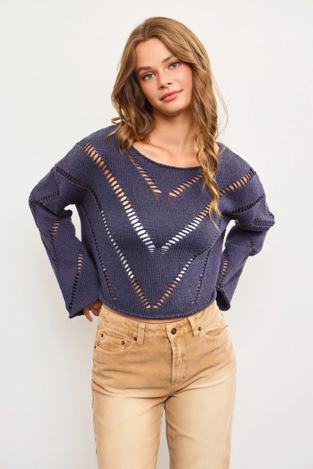 Frankie Mesh Cropped Sweater - alldeserved.com