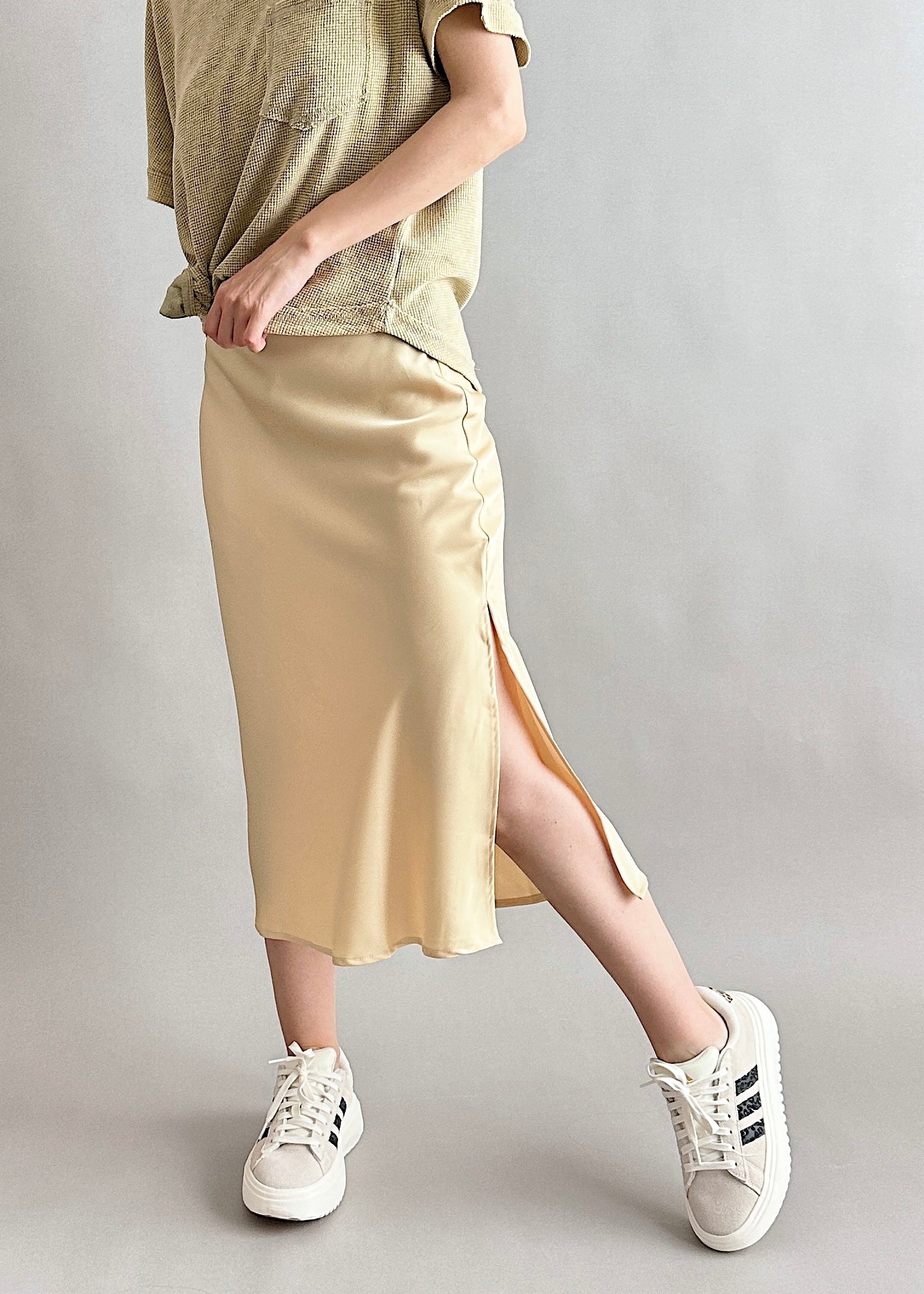 Main Street Satin Midi Skirt - alldeserved.com
