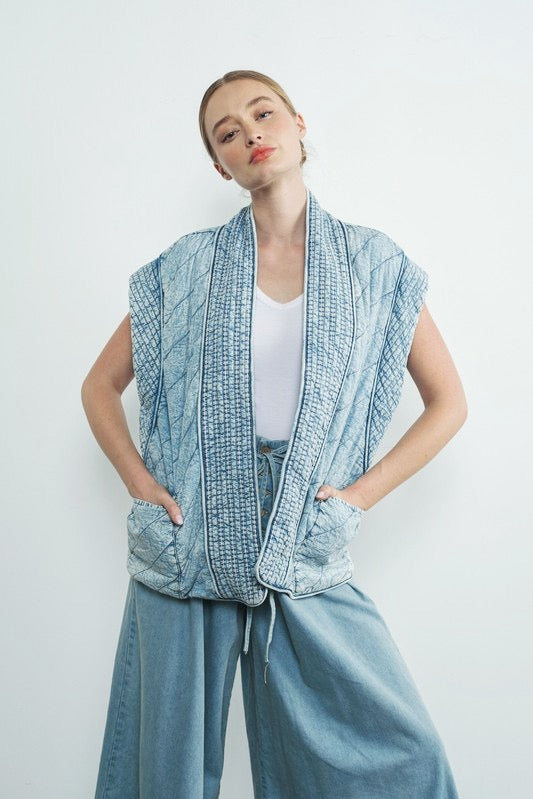 Fuji Quilted Denim Vest - alldeserved.com