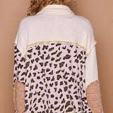 Leopard Print Thermal Shirt - Cream