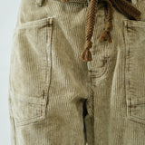 Moxie Barrel Eyelet Jeans - Corduroy Olive