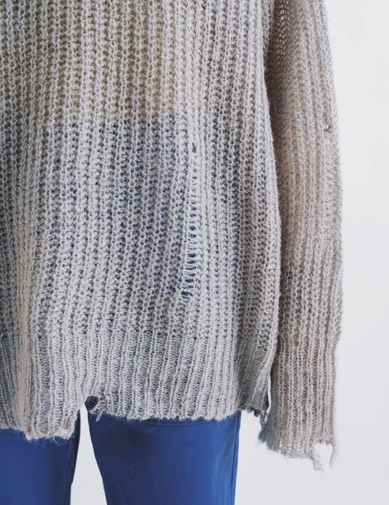 COZY Distressed Loose Pullover Sweater - alldeserved.com