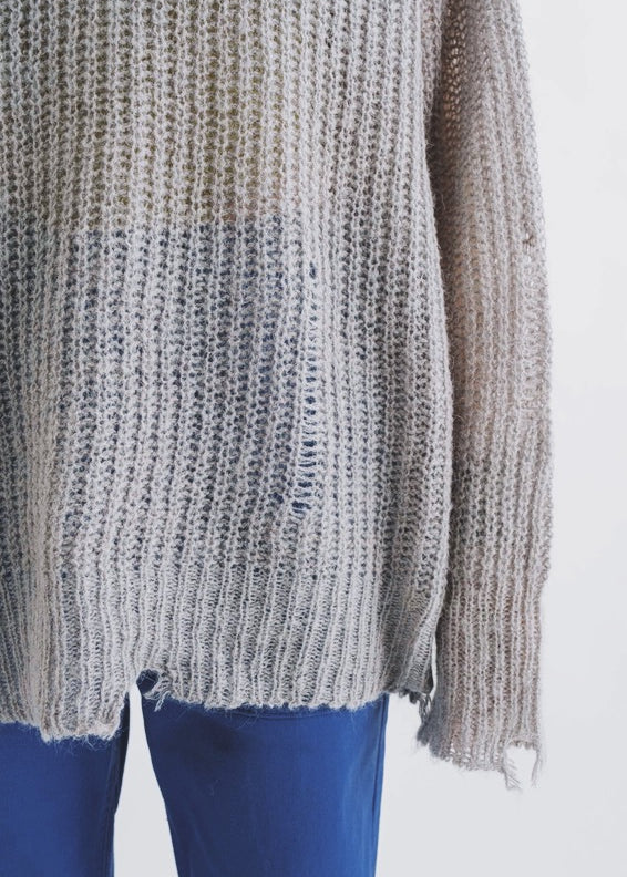 COZY Distressed Loose Pullover Sweater - alldeserved.com