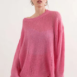 COZY Distressed Loose Pullover Sweater - alldeserved.com