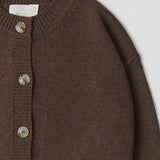 Hayes Crew Neck Button-Down Cardigan - Mocha