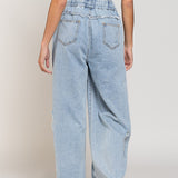 Del Mar Wide Leg Distressed Pants - alldeserved.com