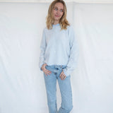 Hailey Button Down Cardigan - Mini striped - Light Blue