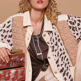 Leopard Print Thermal Shirt - Cream