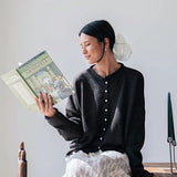 Hailey Button Down Cardigan - Black